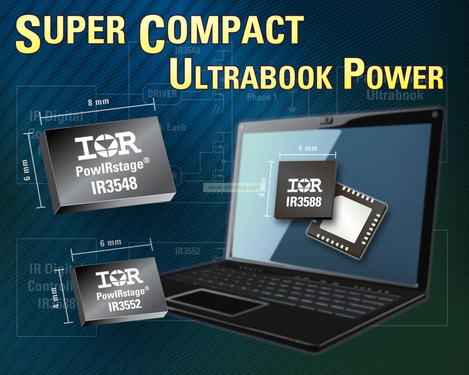  IR 推出業界占位麵積最小的的Ultrabook Vcore方案