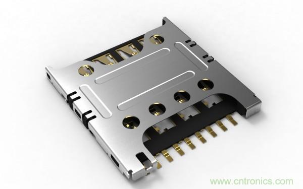 超薄插拔式Micro SIM卡連接器，高度僅為1.24毫米
