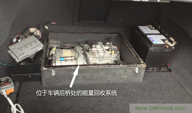圖2：位於車輛後橋處的係統回收裝置