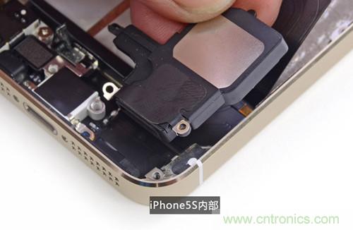 土豪金iPhone 5S拆解：內部結構升級，維修難度增加