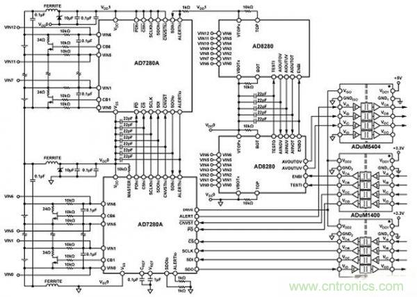 鋰離子電池監控和保護係統原理示意圖