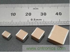 StackiCap的各規格產品尺寸：1812，2220，2225和3640