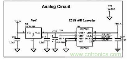 圖1、圖2、圖4和圖5中布線的模擬部分電路原理圖
