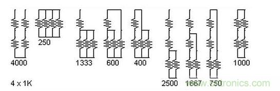 5個電阻我想出了23種組合。還有其它組合嗎？