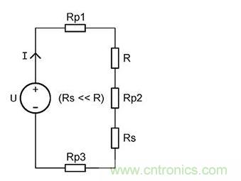 帶簡單的阻性負載電流監視功能的典型電源控製應用。