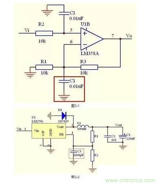2、不要在運放輸出直接並接電容