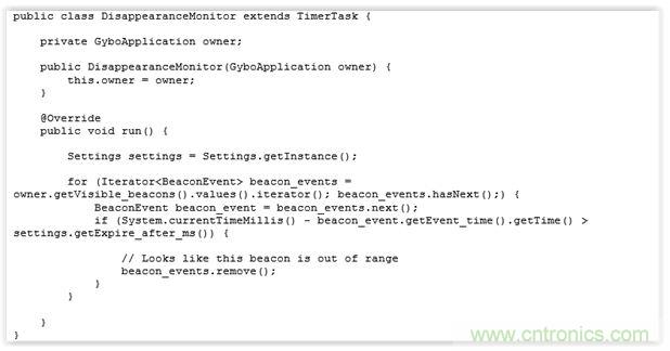 圖7 &ndash;負責終止BeaconEvent對象的計時器任務