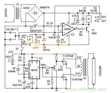 DIY製作ne555應急燈，絕對的簡單低功耗！