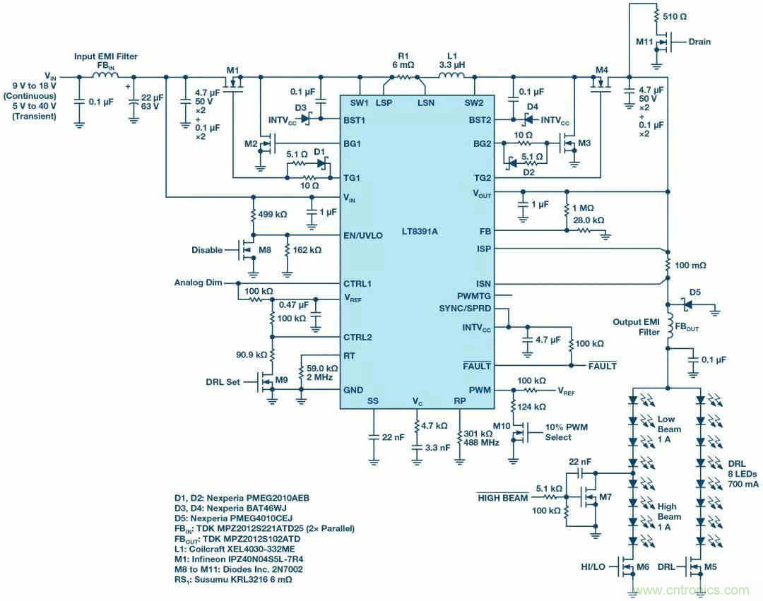 一顆芯驅動整個車前燈組，這個控製器是怎麼做到滴？