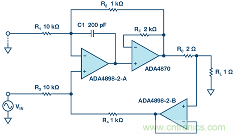 高精度、快速建立的大電流源