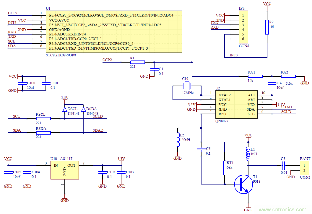 基於STC8G1K08信標信號板設計