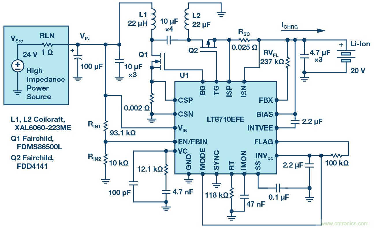 LT8710多功能 DC/DC控製器解決了高阻抗、超長工業電源線的電壓降問題