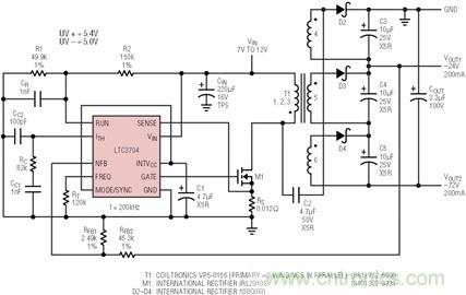 具有負反饋引腳和用於負輸出電源的高性能、單端控製器IC
