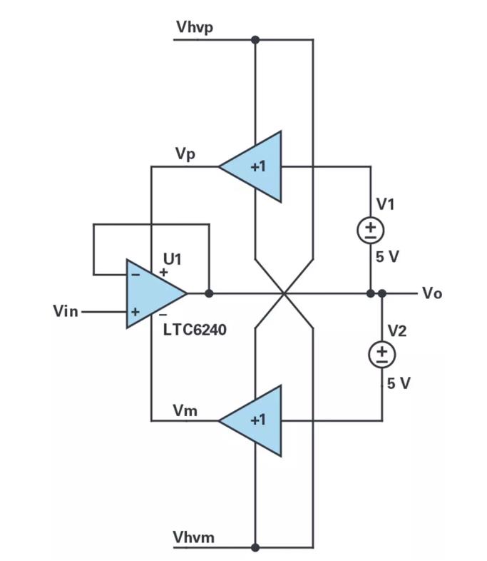 能否讓低壓放大器自舉來獲得高壓緩衝器？