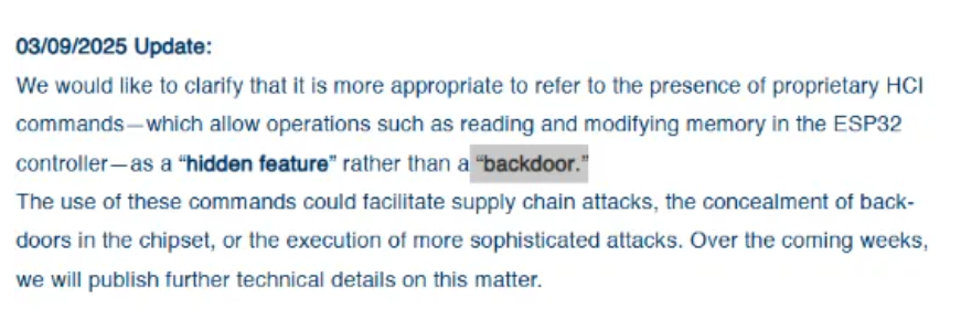 樂鑫ESP32係列芯片被曝存在“後門”？官方緊急回應